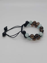 Load image into Gallery viewer, SMOKEY QUARTZ AND AQUAMARINE DOUBLE BRACELET