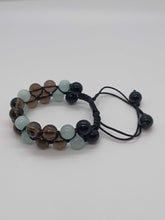 Load image into Gallery viewer, SMOKEY QUARTZ AND AQUAMARINE DOUBLE BRACELET