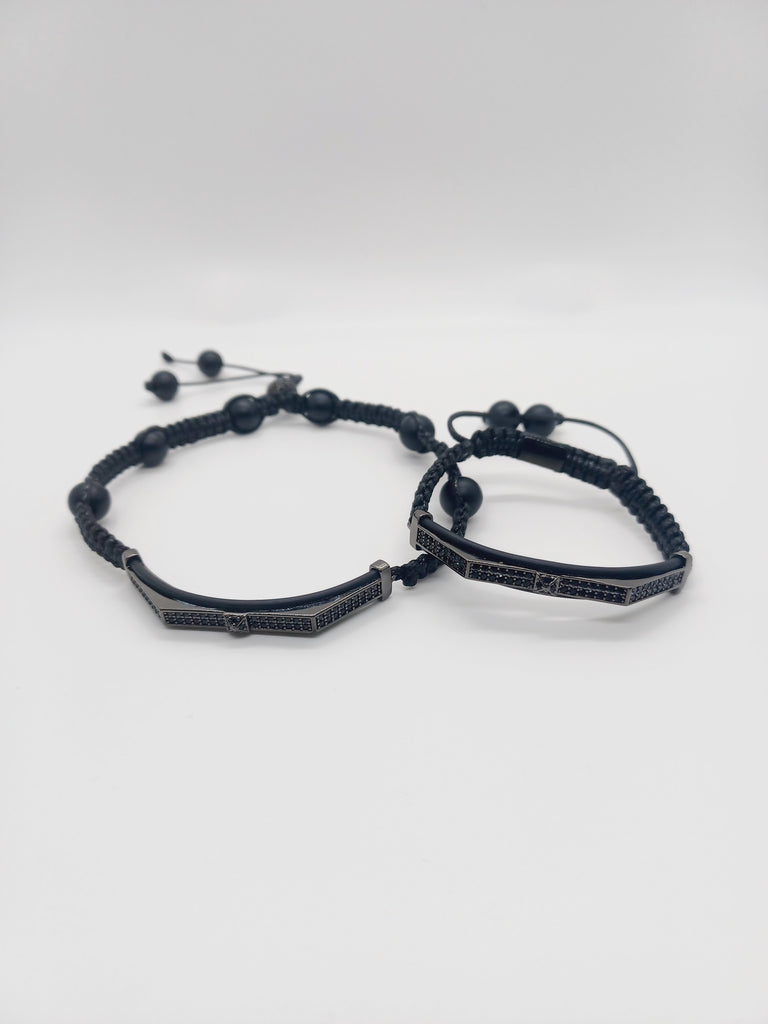 MACRAME ARMBAND WITH CZ CONNECTOR