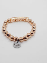 Load image into Gallery viewer, ROSE GOLD HEMATITE AND CZ ACCENT BAR BRACELET