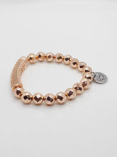 Load image into Gallery viewer, ROSE GOLD HEMATITE AND CZ ACCENT BAR BRACELET