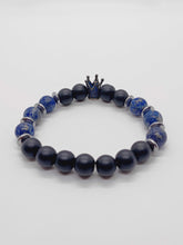 Load image into Gallery viewer, SODALITE AND ONYX CROWN BRACELET