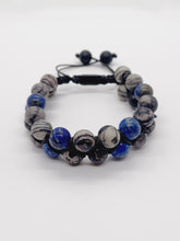 Load image into Gallery viewer, SODALITE AND NETWORK JASPER DOUBLE BRACELET