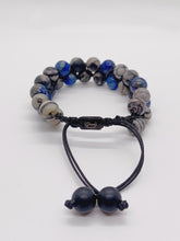 Load image into Gallery viewer, SODALITE AND NETWORK JASPER DOUBLE BRACELET