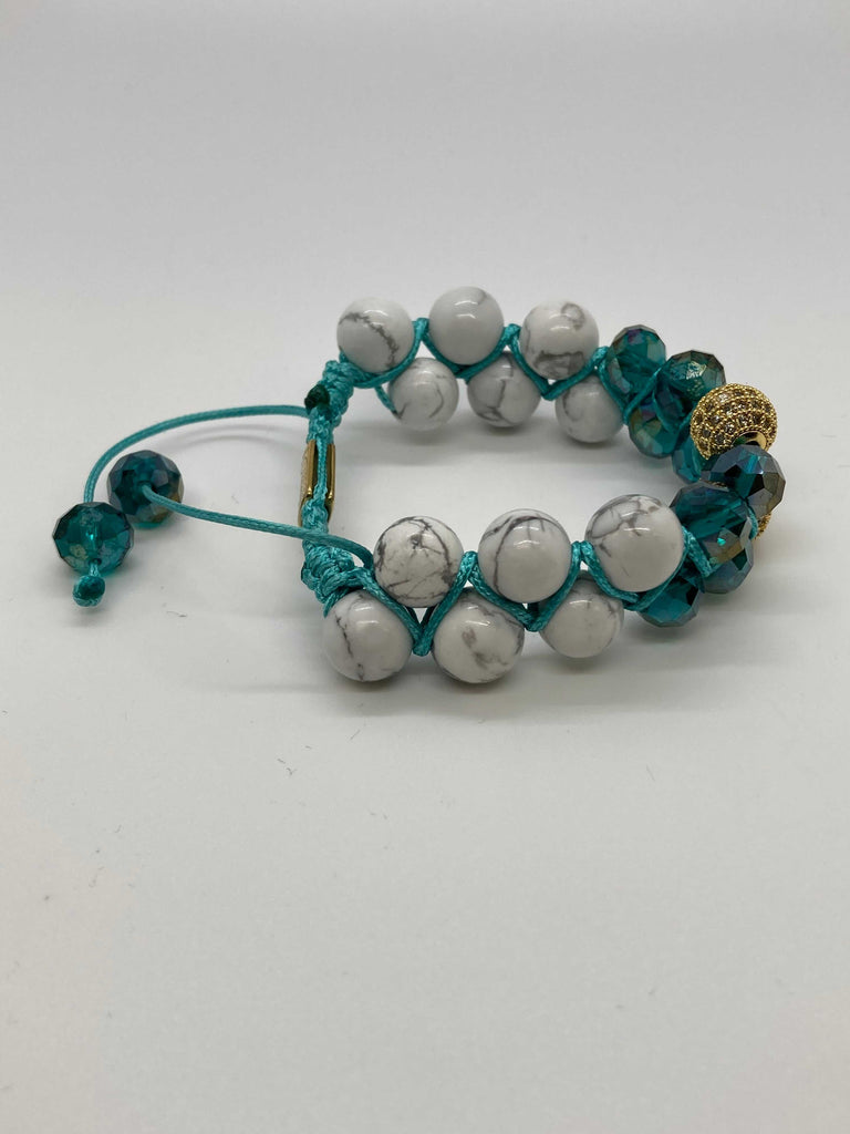 HOWLITE AND TURQUOISE DOUBLE BRACELET
