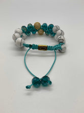 Load image into Gallery viewer, HOWLITE AND TURQUOISE DOUBLE BRACELET