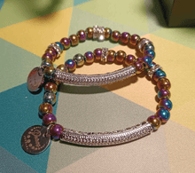 Load image into Gallery viewer, KIDS RAINBOW HEMATITE AND CZ ACCENT BRACELET